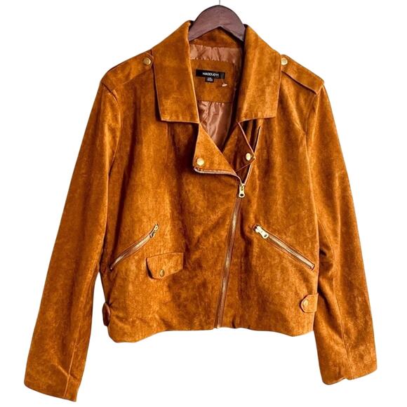 HAODUOYI Faux Seude Jacket, Size XXL, New Without Tag - Picture 7 of 16